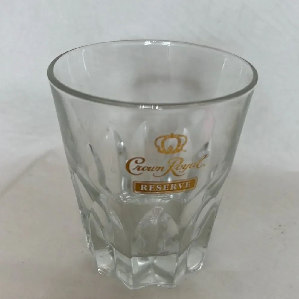 Crown Royal Reserve 10 Oz Rocks Glass 3 1/4 Round 4 In Tall Whiskey Bar Cocktail